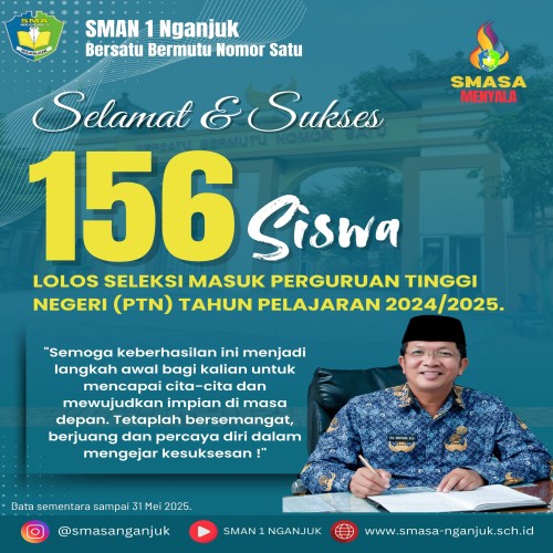 SMASA-NGANJUK RAIH PRESTASI GEMILANG: 156 SISWA LOLOS MASUK PERGURUAN TINGGI NEGERI TAHUN AJARAN 2024/2025